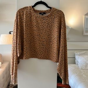 Last Spot Rust Brown Dot Print Pullover Sweatshirt